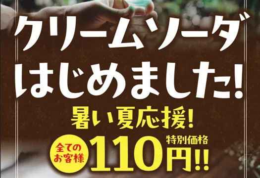気分は純喫茶⁉️
クリームソーダで暑い夏を涼んじゃえっ‼️🍹